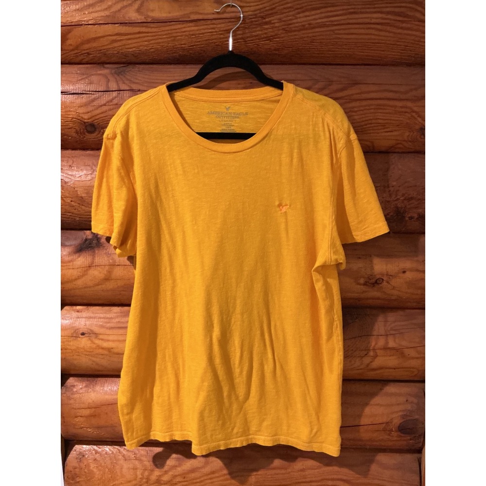 American Eagle Outfitters‎ Legend T Mens Large Yellow Short Sleeve Crew Neck Tee